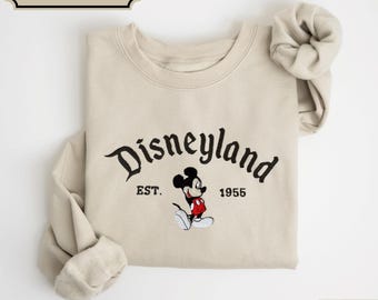 Embroidered Disneyland Sweatshirt, Vintage Mickey Mouse Crewneck