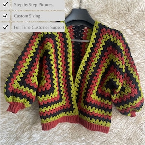 Crochet Granny Hexagon Cardigan Pattern