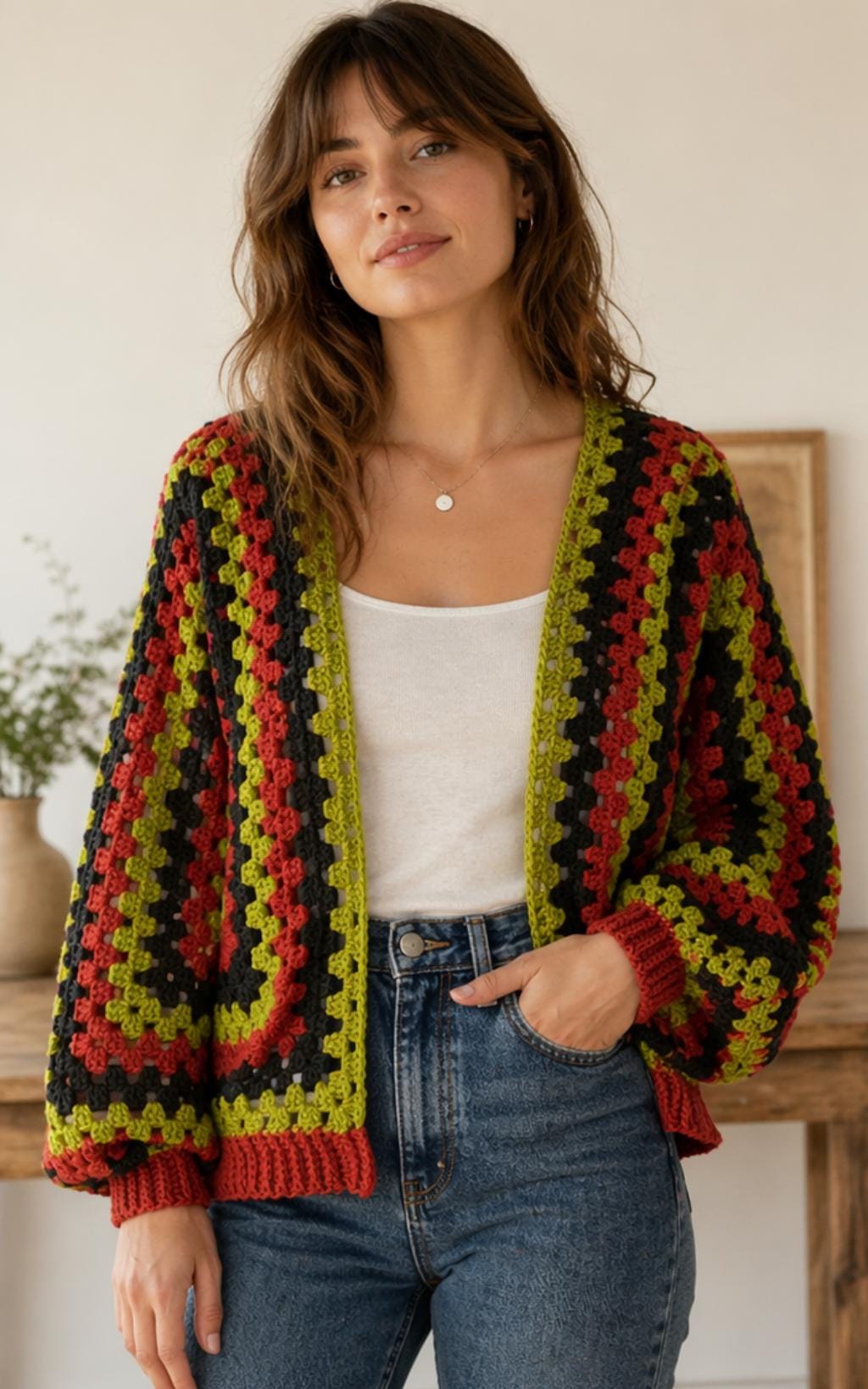Stay Cozy: Step-by-step Hexagon Cardigan Crochet Pattern (instant