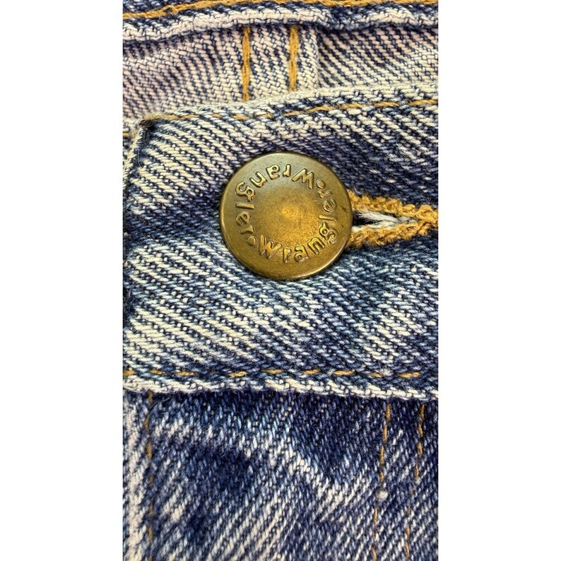 Vintage Wrangler Jeans Men 36x30 USA Rugged Wear Brush Guard Two Tone Workwear image 10