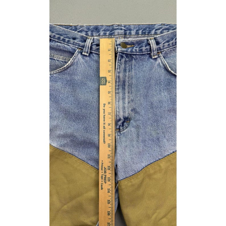 Vintage Wrangler Jeans Men 36x30 USA Rugged Wear Brush Guard Two Tone Workwear image 9
