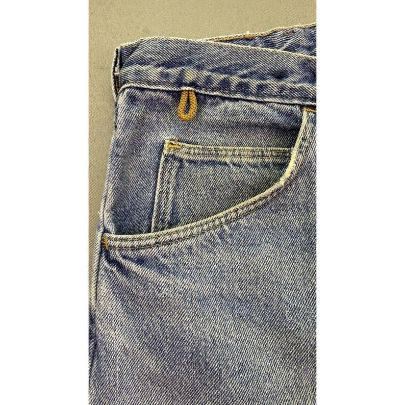 Vintage Wrangler Jeans Men 36x30 USA Rugged Wear Brush Guard Two Tone Workwear image 11