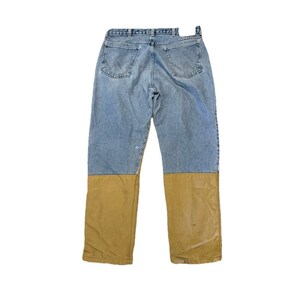 Vintage Wrangler Jeans Men 36x30 USA Rugged Wear Brush Guard Two Tone Workwear image 2