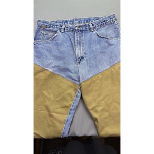 Vintage Wrangler Jeans Men 36x30 USA Rugged Wear Brush Guard Two Tone Workwear image 3