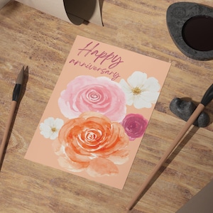 Tarjeta de cumpleaños digital editable. Personalizable con apps gratuitas o escrita a mano. Imprimible. Descarga instantánea. Estilo rústico. Botánico. Tarjeta floral.
