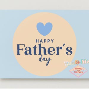 Tarjeta imprimible moderna para el Día del Padre: diseño minimalista y de colores suaves. Tarjeta digital sencilla pero emotiva para papá. Descarga instantánea.