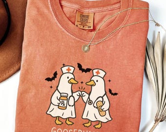 Comfort Colors Spooky Goosebumps, Halloween Nurse, Silly Goose Nurse, Halloween Shirt, Nicu Nurse Shirt, Boo Boo Crew Nurse