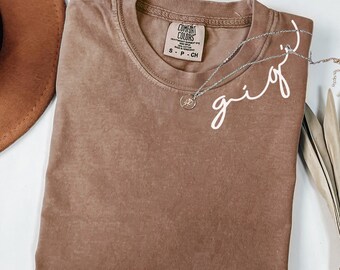 Personalized Gigi Shirt Comfort Colors®, Custom Grandma, Nana, Grammy, Mimi T-Shirt for Women, Mother's Day Gift, Soft Gift for Mimi