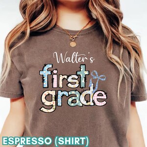 Custom First Grade T-Shirt, Personalized Name First Grade Back to School Tee, Kids School Gift, Comfort Colors Back to School Shirt