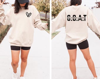 God Over All Things Sweatshirt, Christian GOAT Crewneck, Minimal Heart Cross Front, Bold Back Print, Unisex Cozy Hoodie Option, Faith Gift
