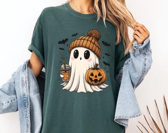 Halloween Ghost Comfort Colors Shirt, Cute Ghost T Shirt, Womens Halloween Shirt, Cute Fall Shirt, Spooky Season Shirt, Gift For Halloween