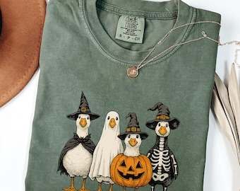 Comfort Colors Halloween Shirt, Goose Shirt,Pumpkin Costume Shirt,  Halloween Ghost Shirt, Silly Goose Shirt, Fall Shirt, Spooky Shirt