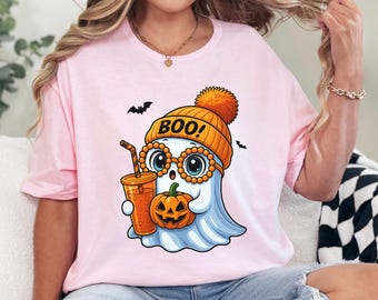Halloween Ghost T Shirt, Cute Ghost Shirt, Womens Halloween Shirt, Cute Fall Shirt, Spooky Season Shirt, Gift For Halloween