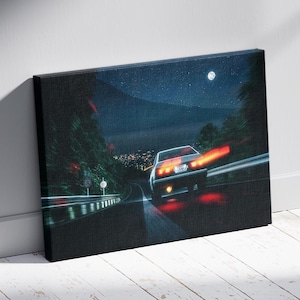 Initial-D AE86 Trueno Canvas Print, Hachiroku Drift Car, Poster Wall Decor.