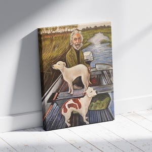 Goodfellas Dog Art: Whimsical Dogs & Old Man Canvas Print