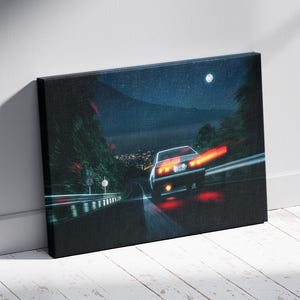 Drift Initial-D Canvas Wall Art, Initial-D Toyota AE86 Trueno Canvas, Hachiroku Wall Decor by Fujiwara Takumi, Framed Kanvas, Ready to Hang.