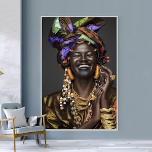 African Woman Canvas Art: Abstract Home Decor