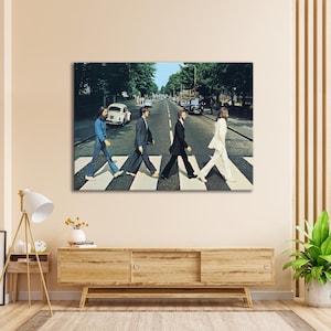 The Beatles Painting, Abbey Road Canvas Art Print: Vintage Music Poster