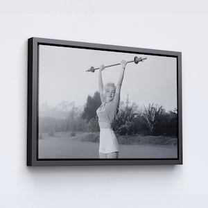Tela di Marilyn Monroe, decorazione da parete di Marilyn Monroe, stampa artistica di Marilyn Monroe in palestra, stampa da parete dedicata al fitness, regalo di Marilyn Monroe, pronta da appendere.
