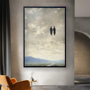 Stampa su tela di René Magritte, L'arte della conversazione, 1963, decorazione da parete su tela, Conversazione di René Magritte, poster di René Magritte.