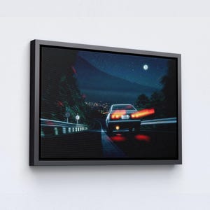 Initial-D Toyota AE86 Trueno Canvas, Drift Initial-D Canvas Wall Art, Hachiroku Wall Decor by Fujiwara Takumi, Framed Canvas, Ready to Hang.