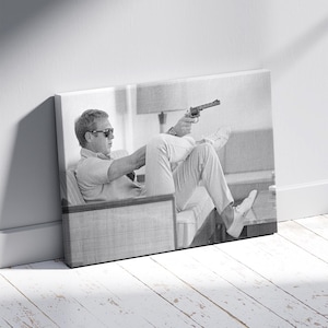 Steve McQueen Canvas Print: Vintage Movie Star Wall Art