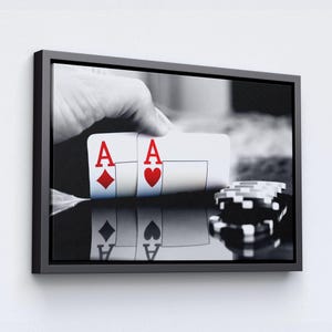 Pocket Aces Poker Canvas Art: Ready to Hang, Poker Player Gift