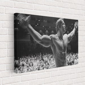 Arnold Schwarzenegger Canvas, Arnold Schwarzenegger Poster Wall Art, Arnold Schwarzenegger Inspirational, Gym Motivation Canvas Painting.