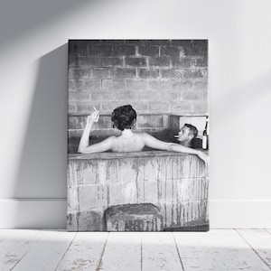McQueen and Adams Art Print, Steve McQueen Movie Poster, Legendary Movie Art Print, Steve McQueen Wall Art, Framed Canvas, Ready to Hang.