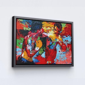 Tela Rocky Balboa di Leroy Neiman, arte murale Rocky Balboa e Apollo Creed, arte murale per palestra, tela motivazionale, tela incorniciata, pronta da appendere.