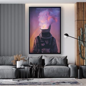 Colorful Astronaut Canvas Print: Space Man Wall Art, Ready to Hang