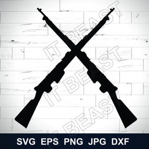 Crossed World war 2 ww2 Rifle Svg Sniper Svg logo Template Svg,Dxf ,Jpg ,Png,Eps Cut File Download digital Silhouette Cricut File m1 rifle