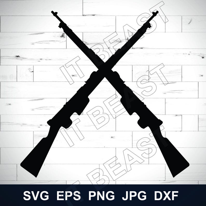 Ww2 Rilfle Vector Rifle Svg Crossed World War 2 Ww2 Rifle Svg Sniper Svg Logo Template ...