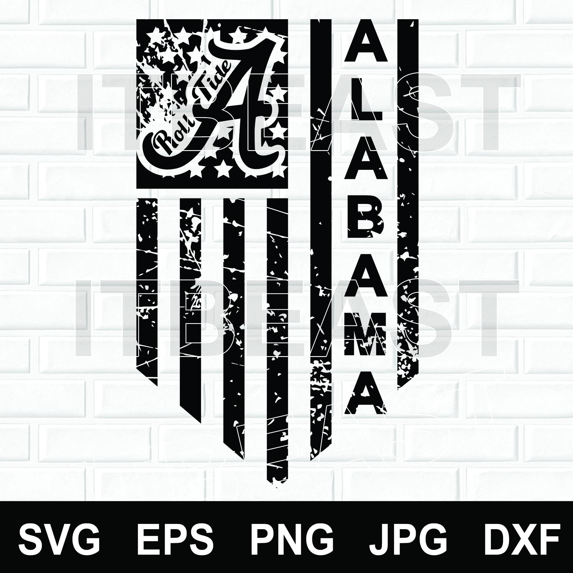 Alabama State Flag US Flag Roll Tide Svg , Eps ,dxf,png,jpg Cricut ...