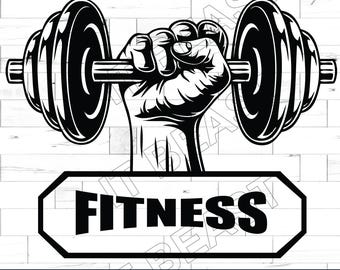bodybuilding weight hand dumbbell FITNESS motivation SVG, Eps,Dxf,Png,Jpg vector cut file for cricut and silhouette design DOWNLOAD