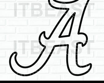 Alabama svg,alabama outline symbol A logo svg vector ,A Svg ,eps ,dxf, pngcricut cutfile digital download file Alabama sports Letter A Style