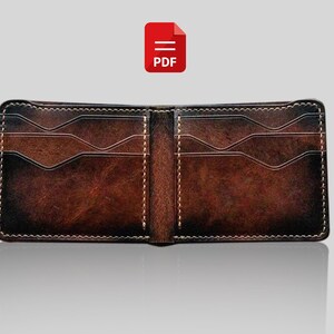 Men Leather Wallet PDF Pattern, bifold men card Wallet Digital File 7 pockets without instruction