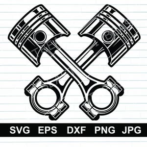 crossed Engine Piston SVG  Mechanic Piston vector  Svg , Dxf , Jpg , Png ,Eps Cut File Download digital Cricut cutfile clipart tshirt design