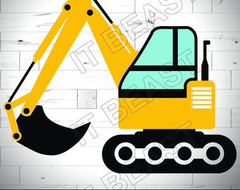 Excavator svg Construction VEHICLE SVG , Truck Svg , Dxf , Jpg , Png , Eps Cut File Download digital Silhouette Cricut File digger truck