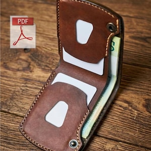 Modèle PDF de portefeuille en cuir pour homme, 3 poches à deux volets pour carte pour homme, fichier numérique #wallet5