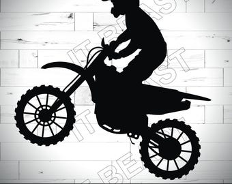Motocross Rider Svg ,Motorcycle dirt bike Svg , Dxf , Jpg , Png ,Eps Cut File Download digital Silhouette Cricut File vector cutfile