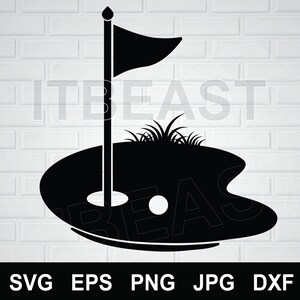 Golf Svg,Golf Ball hole with flag svg,golf field svg grass golfing svg,putting green golf svg,dxf,png,eps, cutfile for cricut cut file cnc