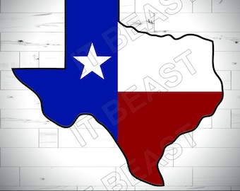 Vlag van Texas kaart gelaagde Svg, Dxf, Jpg, Png, Eps Cut-bestand Download digitale silhouet Cricut-bestand vectorsnijbestand