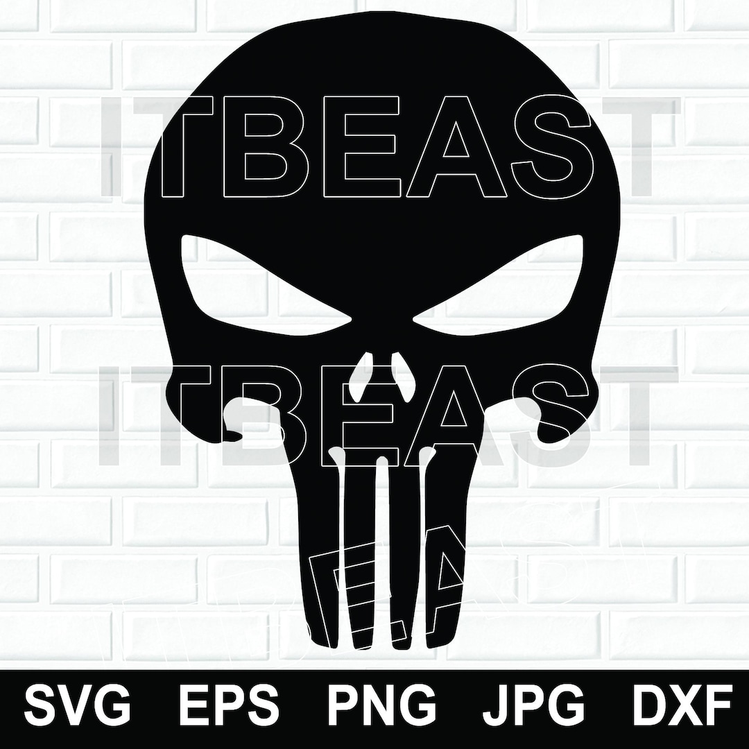 Punisher Skull SVG , Dxf , Jpg , Png , Eps Cut File Download Digital ...