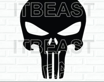 Punisher skull SVG  , Dxf , Jpg , Png , Eps Cut File Download digital Silhouette Cricut File mom dad baseball cut file