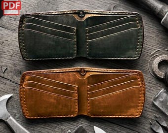Men's Bifold Wallet PDF Pattern, 7 Pocket Card Holder (Digital Download) #wallet 7 without instruction