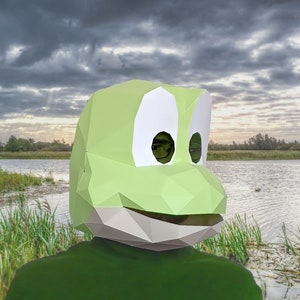 Frosch-Masken-Muster - Cartoon-Stil | Halloween Maske DIY Maske Papier Bastelmaske Toon Maske Toon Frosch