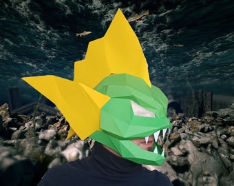 Fisch Monster Maske Papiermuster: DIY Kostüm (PDF)