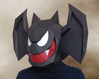 Halloween Cartoon-Fledermaus Maske Muster: DIY Papiermodell (PDF Muster)