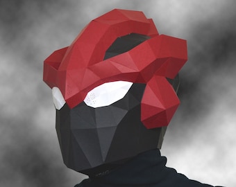 Low Poly Robot Mask Pattern: Galactic Ninja Papercraft (PDF Pattern)